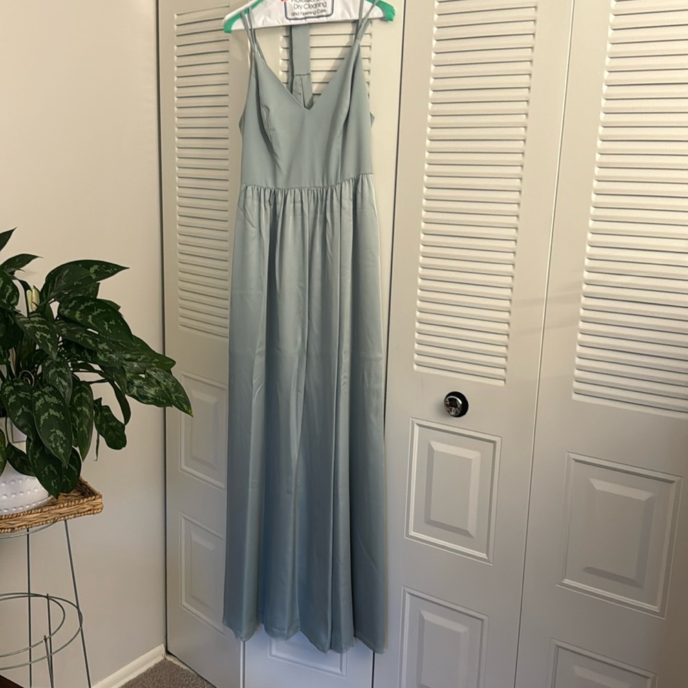 Dusty sage bridesmaids dress, 6